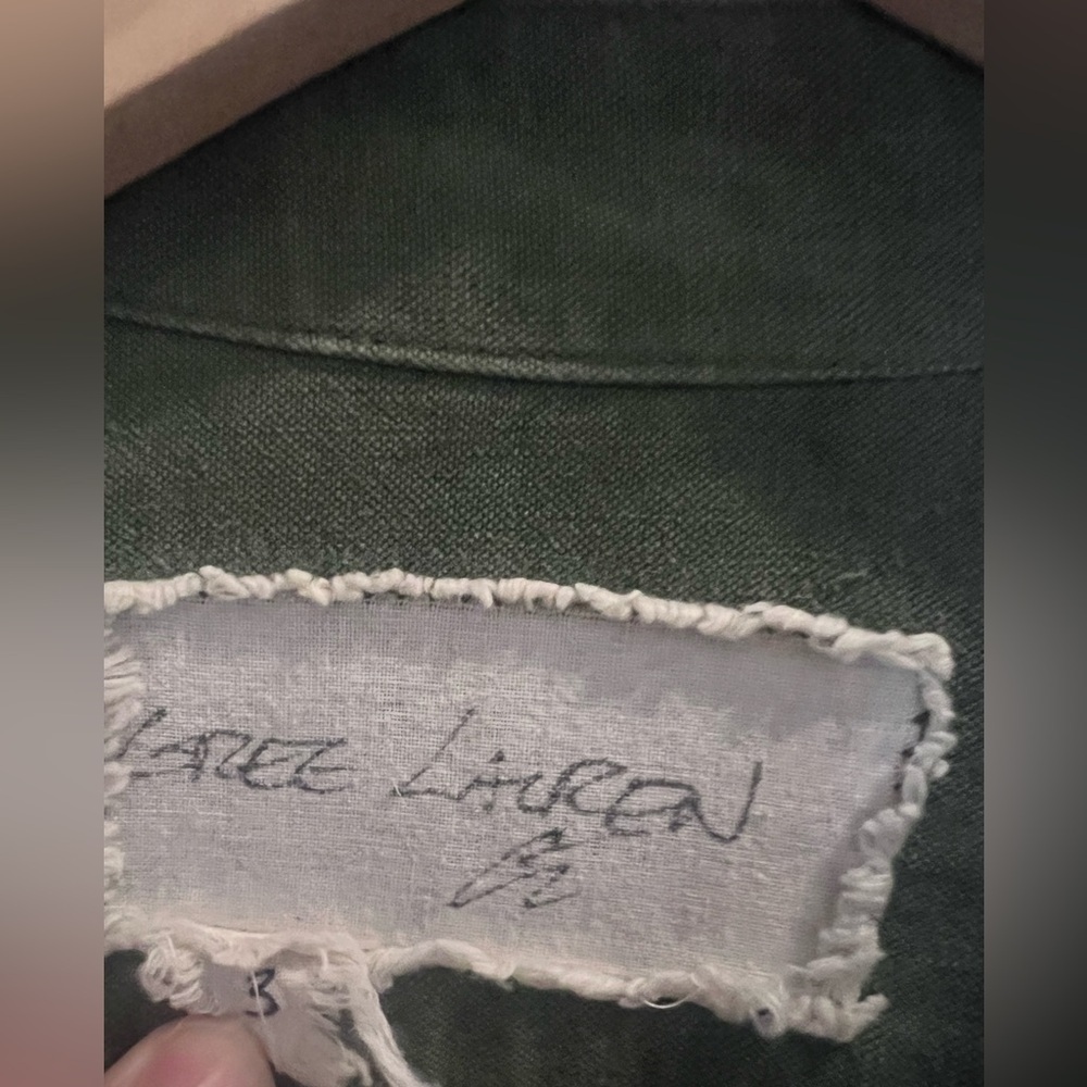 Men's Olive Patchwork Military Jacket - Picture 3 of 9